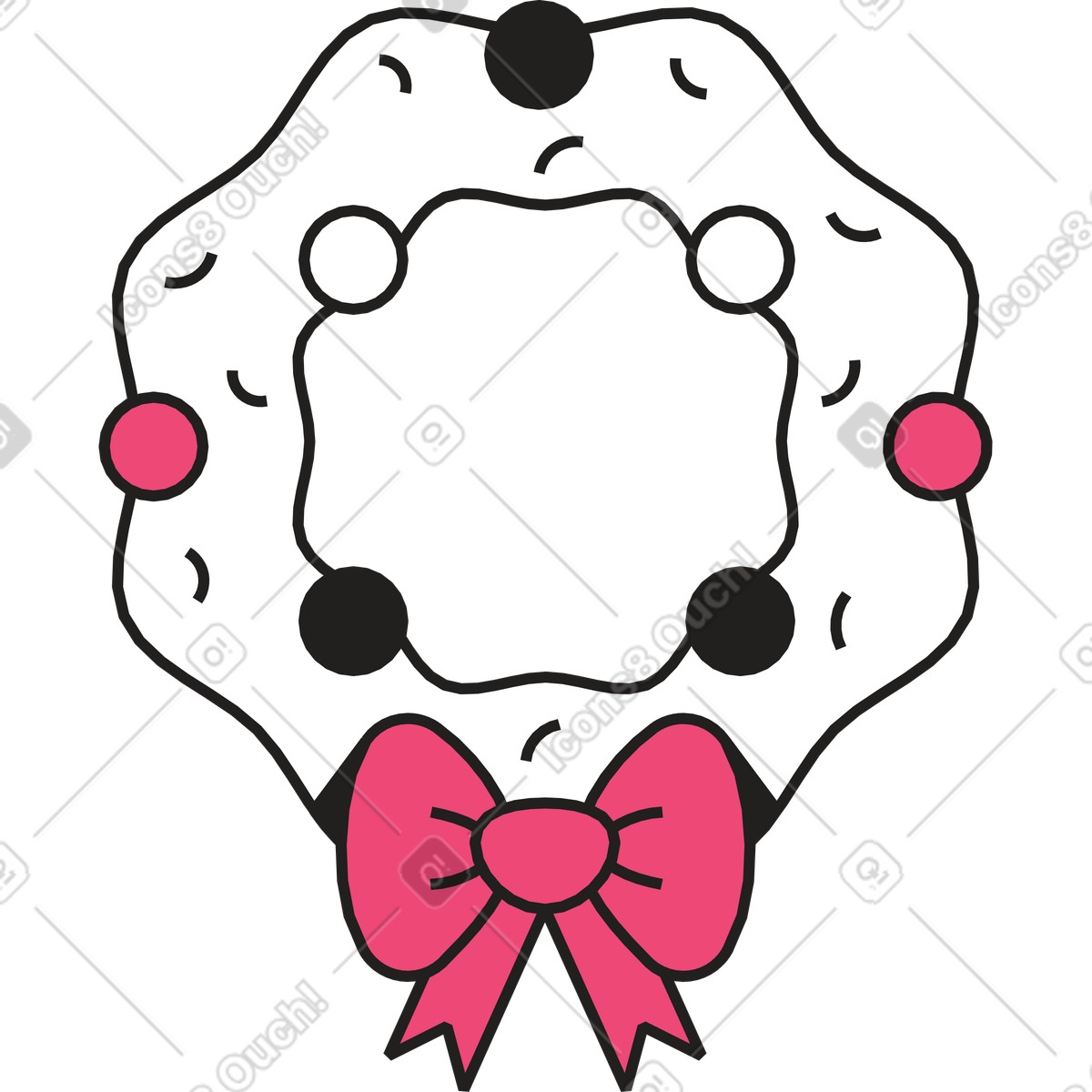 Ghirlanda di natale illustrazione in stile Dazzle Line scarica in PNG, SVG