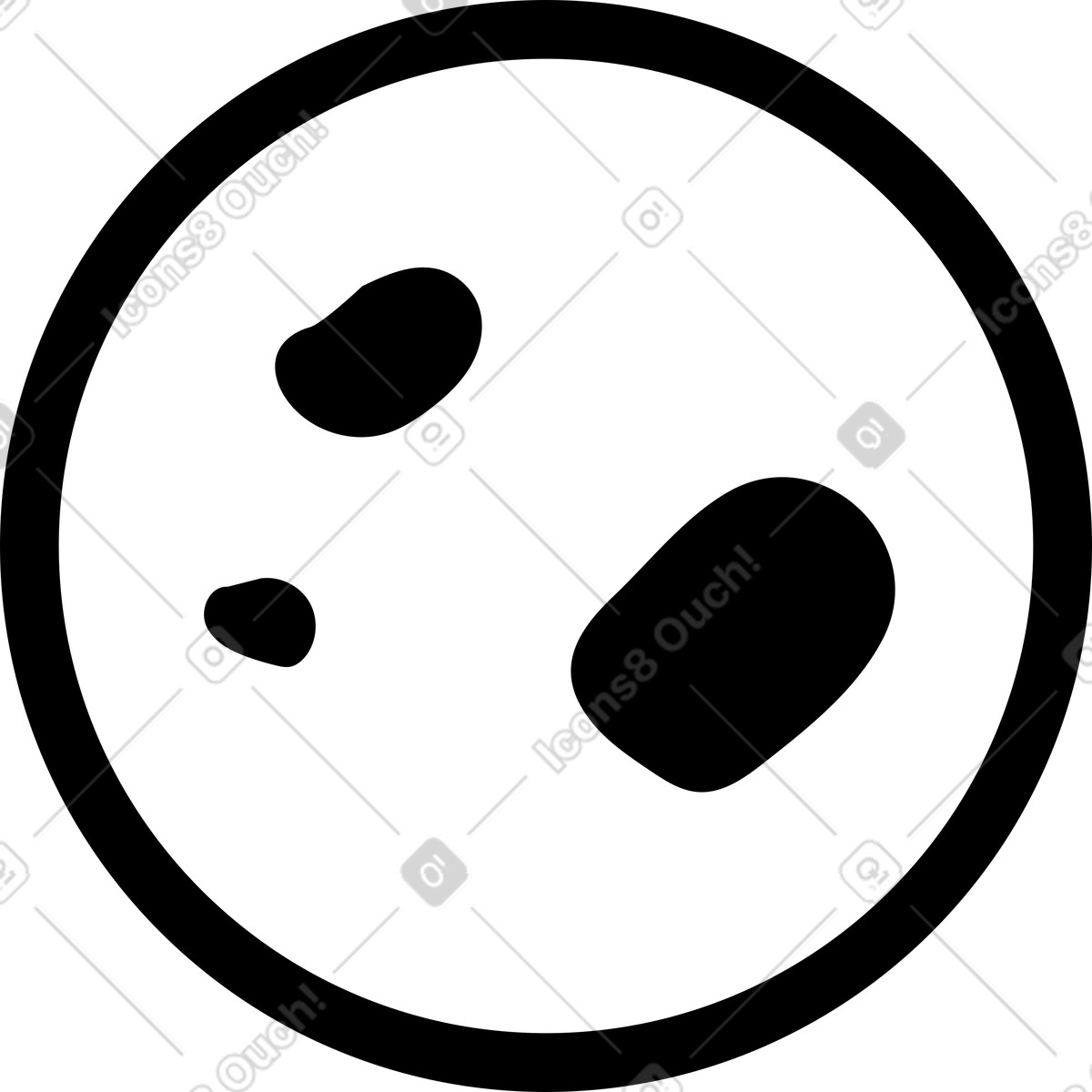 Moon crater silhouette simple round shape minimal space symbol illustrazione in stile Notion Line Art scarica in PNG, SVG