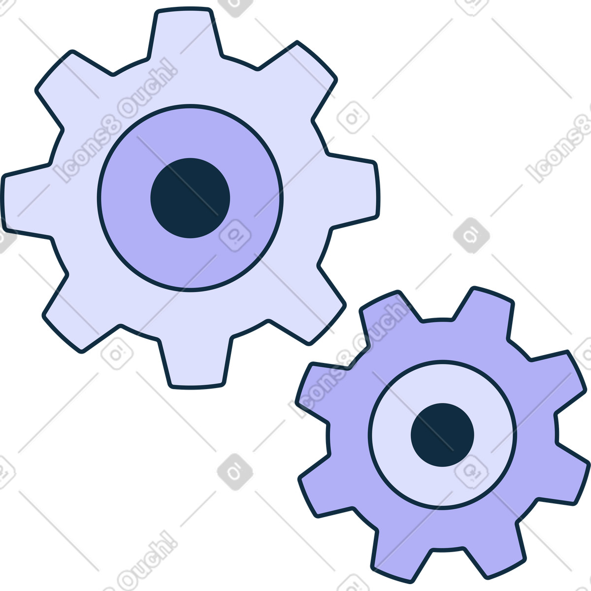 Two purple gears illustrazione animata in GIF, Lottie (JSON), AE