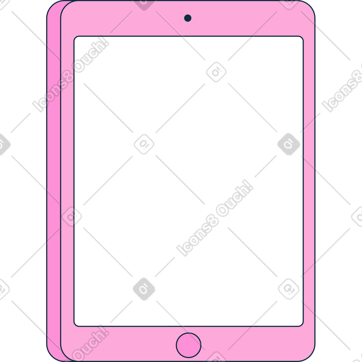 Ilustración Ipad en estilo Bubble gum a descargar en PNG y SVG