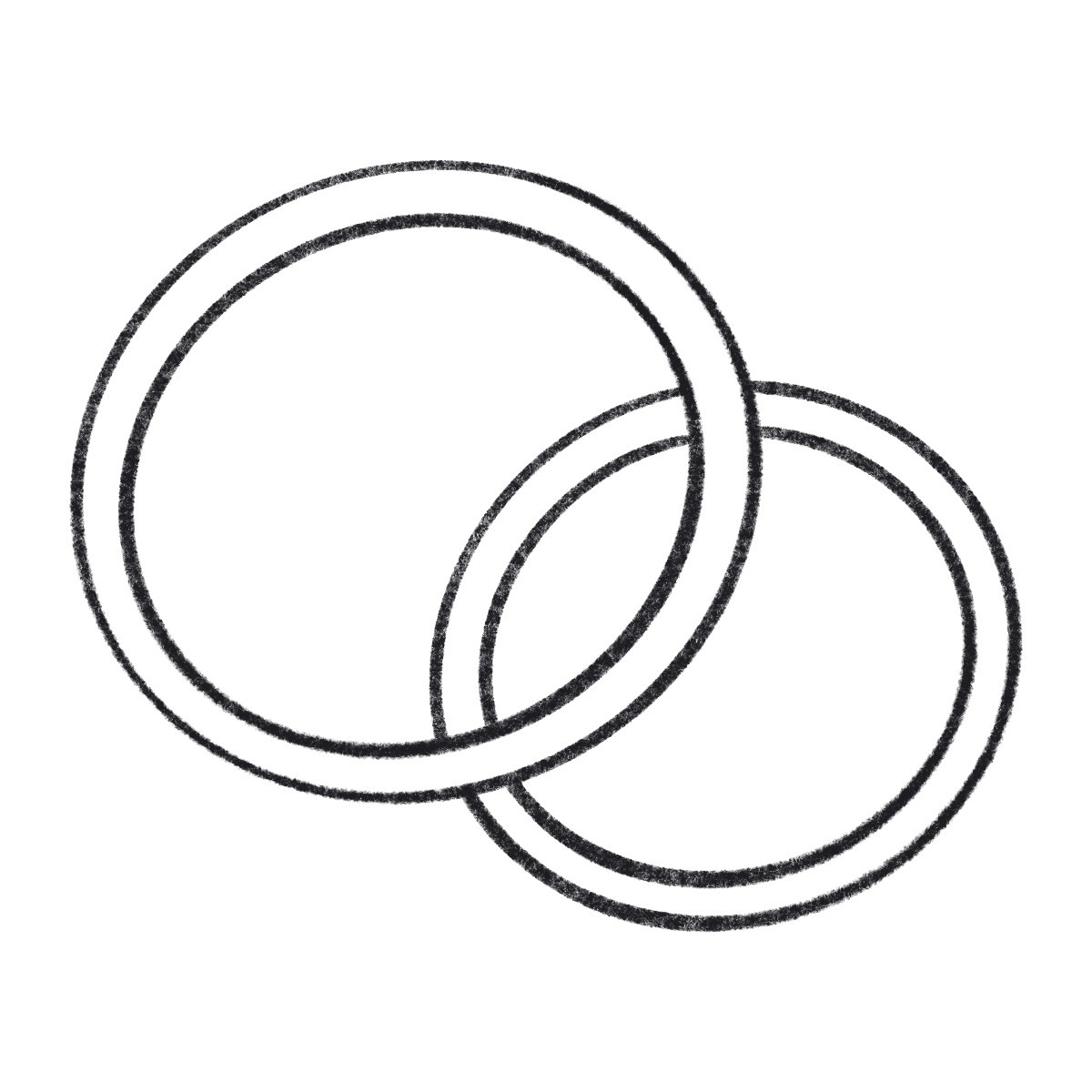 Ilustración Two wedding rings en estilo Bonbon Line a descargar en PNG y SVG