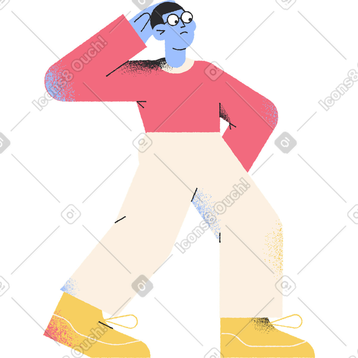 Mann-Illustration im Pablo-Stil als Download in PNG, SVG