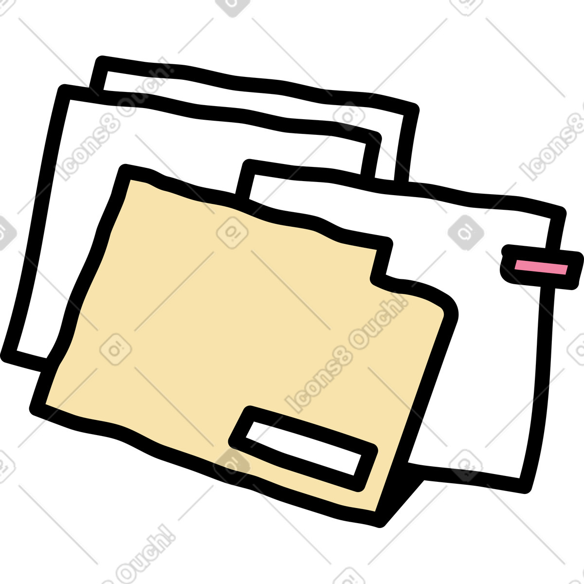 Ilustração de Pasta documentos em no estilo Notes para baixar em PNG, SVG