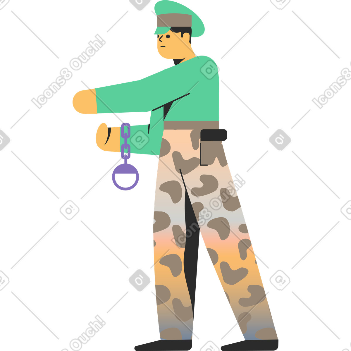 Marginalia スタイルの 軍人 のイラストをPNG、SVG形式でダウンロード