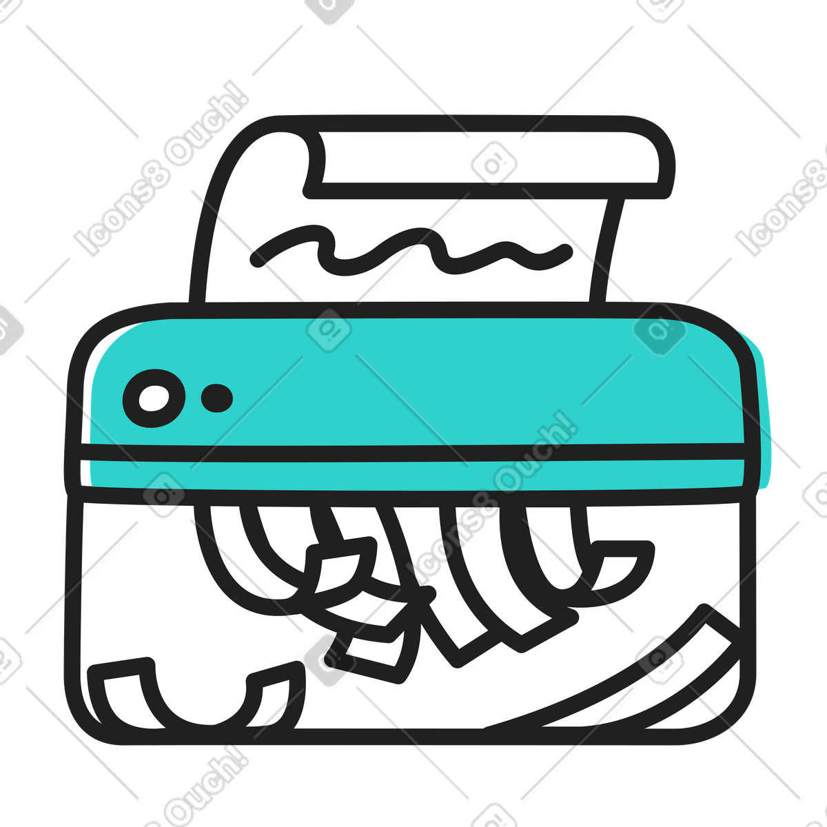 Illustration Suppression d'informations en déchiquetant des documents dans le style Little à télécharger aux formats PNG, SVG