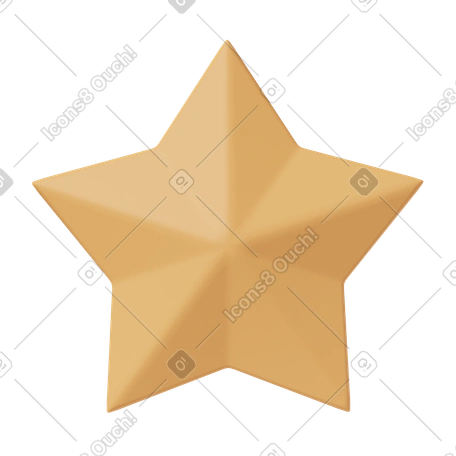 デコレーション Casual life スタイルの 3D Yellow star のイラストをPNG、SVG形式でダウンロード