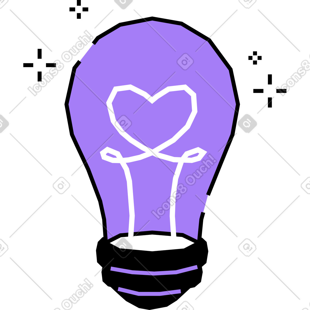 Light bulb illustration in Amethyst style download in PNG, SVG