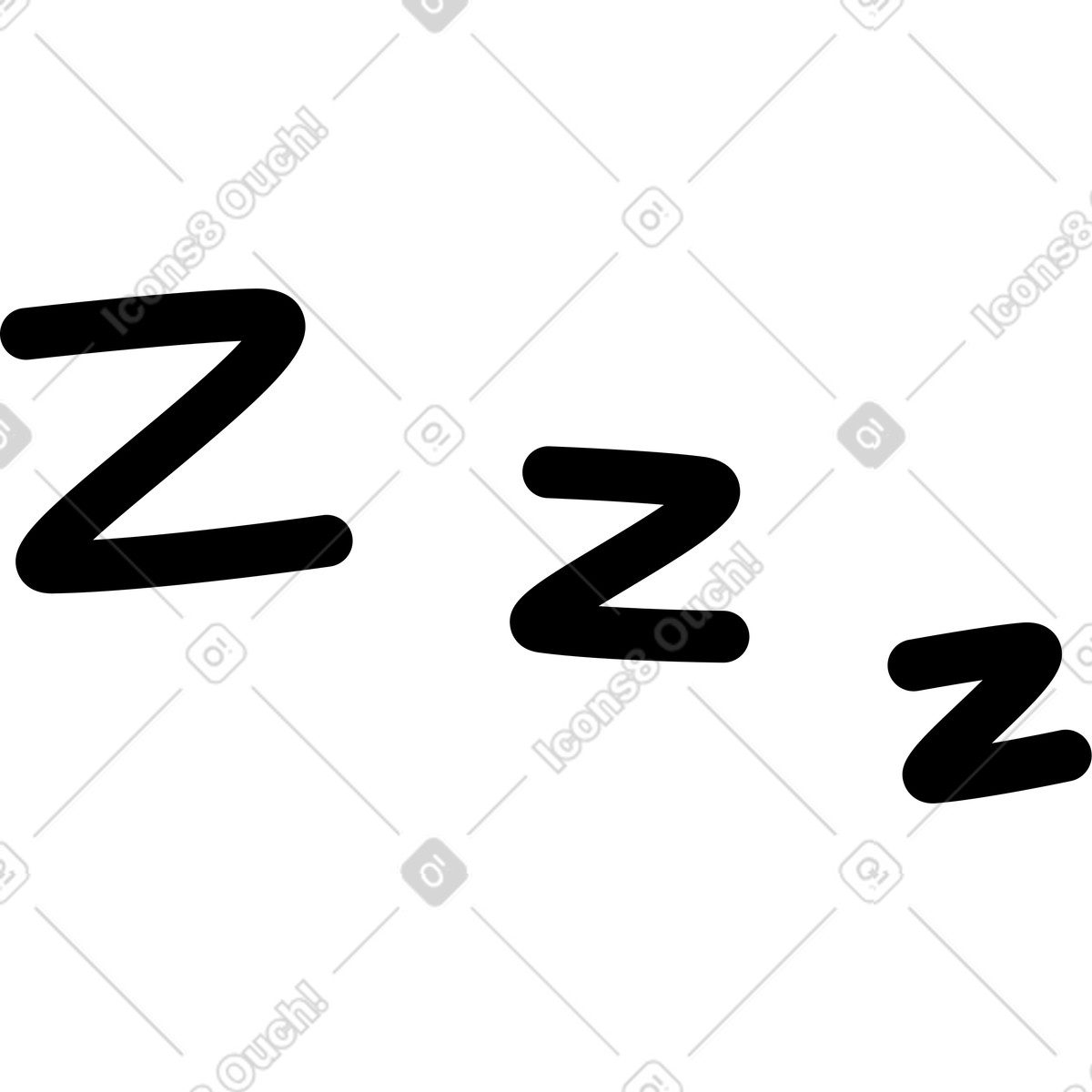 Zzz illustrazione in stile Mochi scarica in PNG, SVG