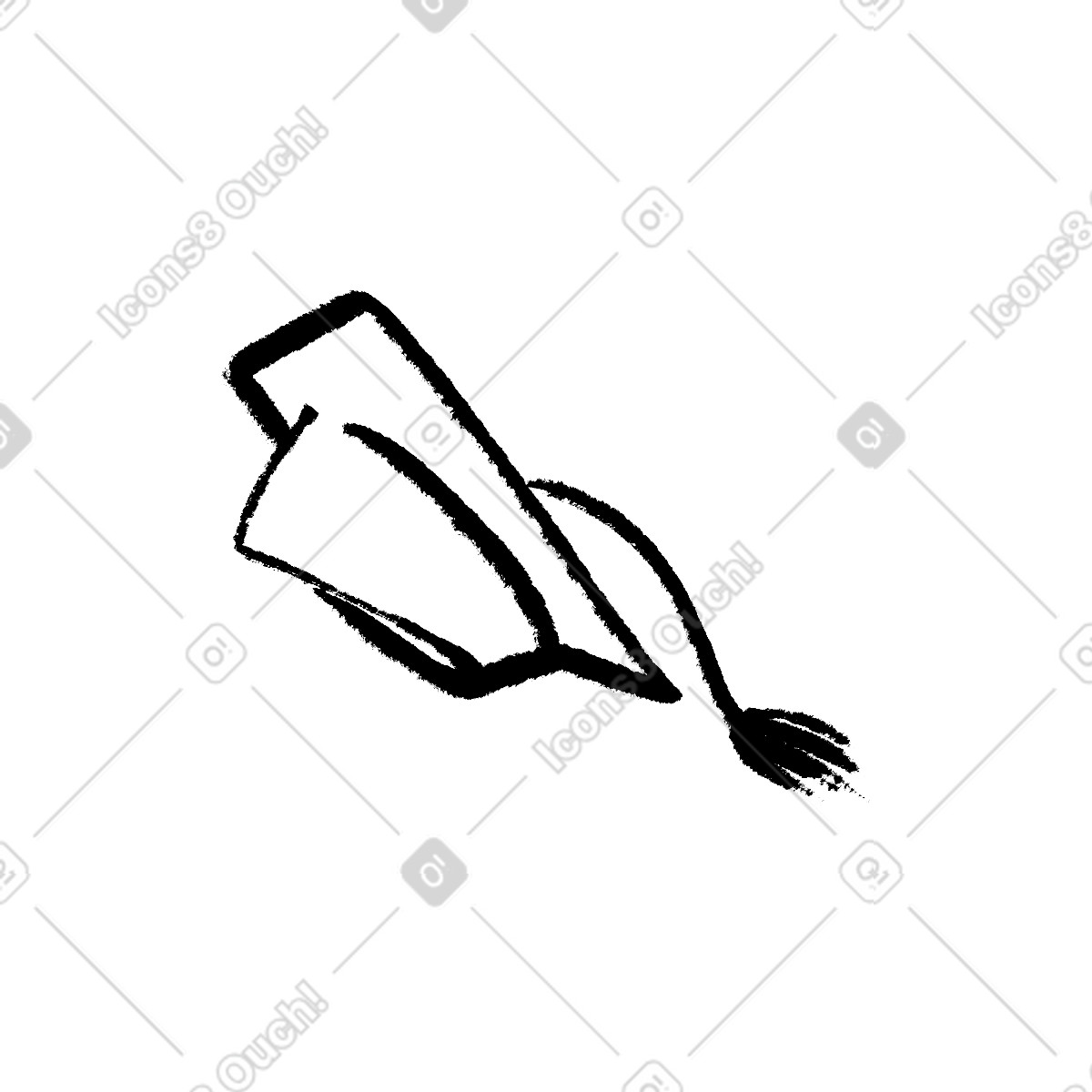 Graduate cap illustration in Doobry style download in PNG, SVG