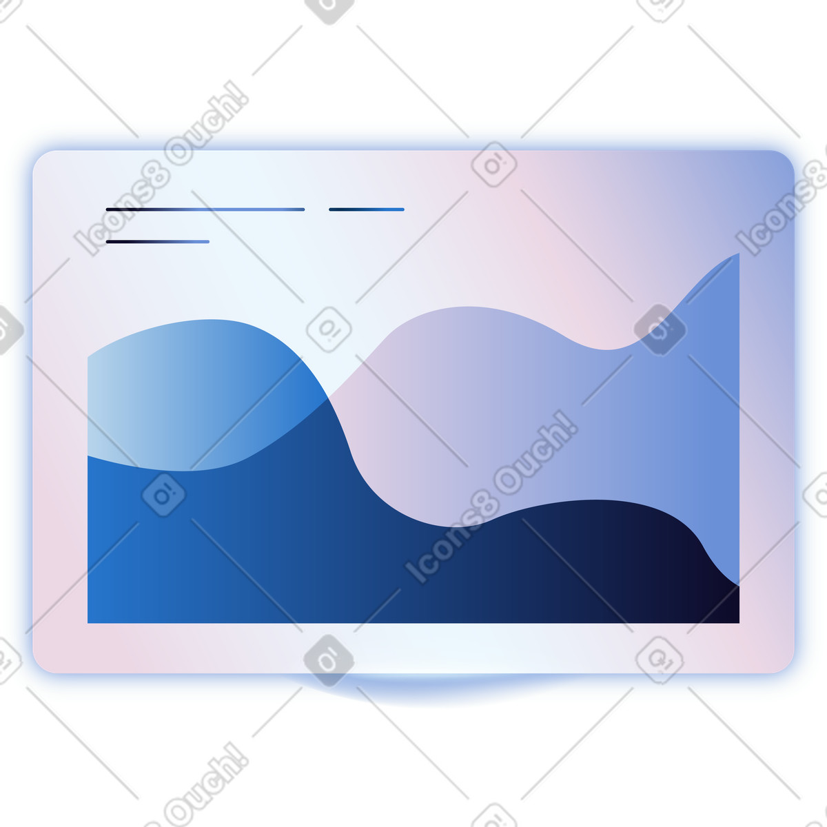 Data analysis dashboard with interactive line chart display illustration in Dimension style download in PNG, SVG