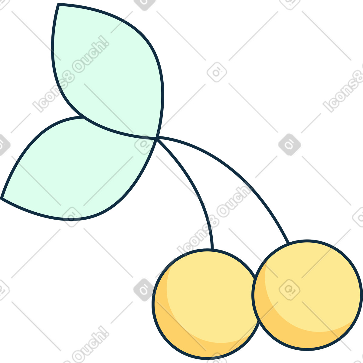 Cherries illustration in Bubble gum style download in PNG, SVG