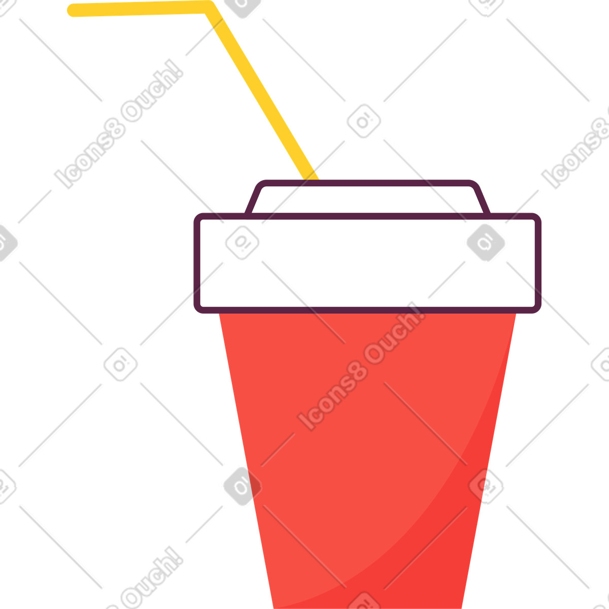 下载 Sammy 风格的 带吸管的红色塑料杯 插画，支持 PNG、SVG 格式