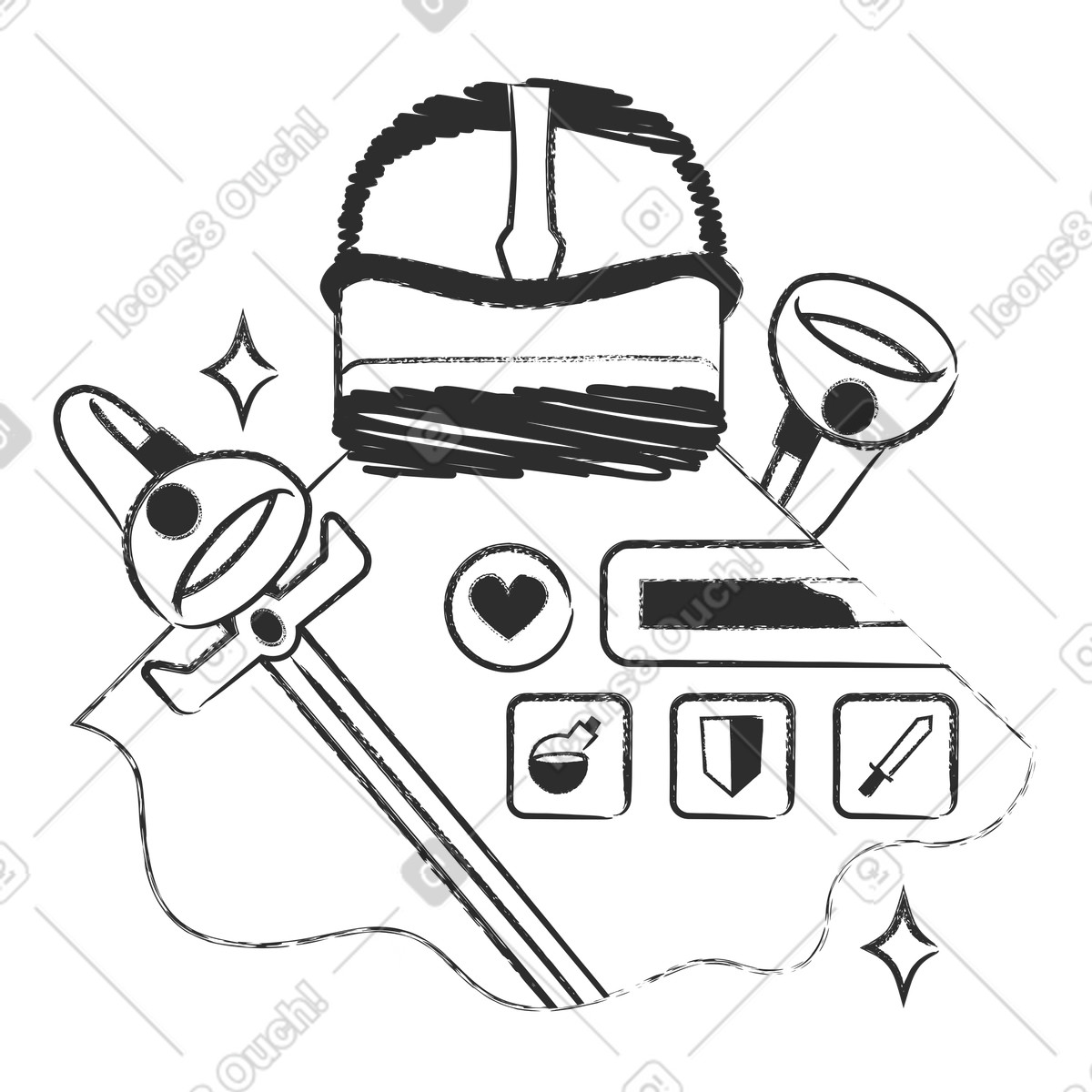 Configurazione di gioco realtà virtuale illustrazione in stile Graphite scarica in PNG, SVG