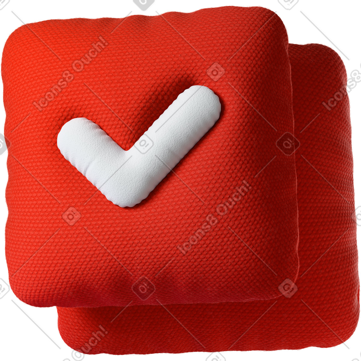 Checkmark on red-Illustration im Experimental-Stil als Download in PNG, SVG