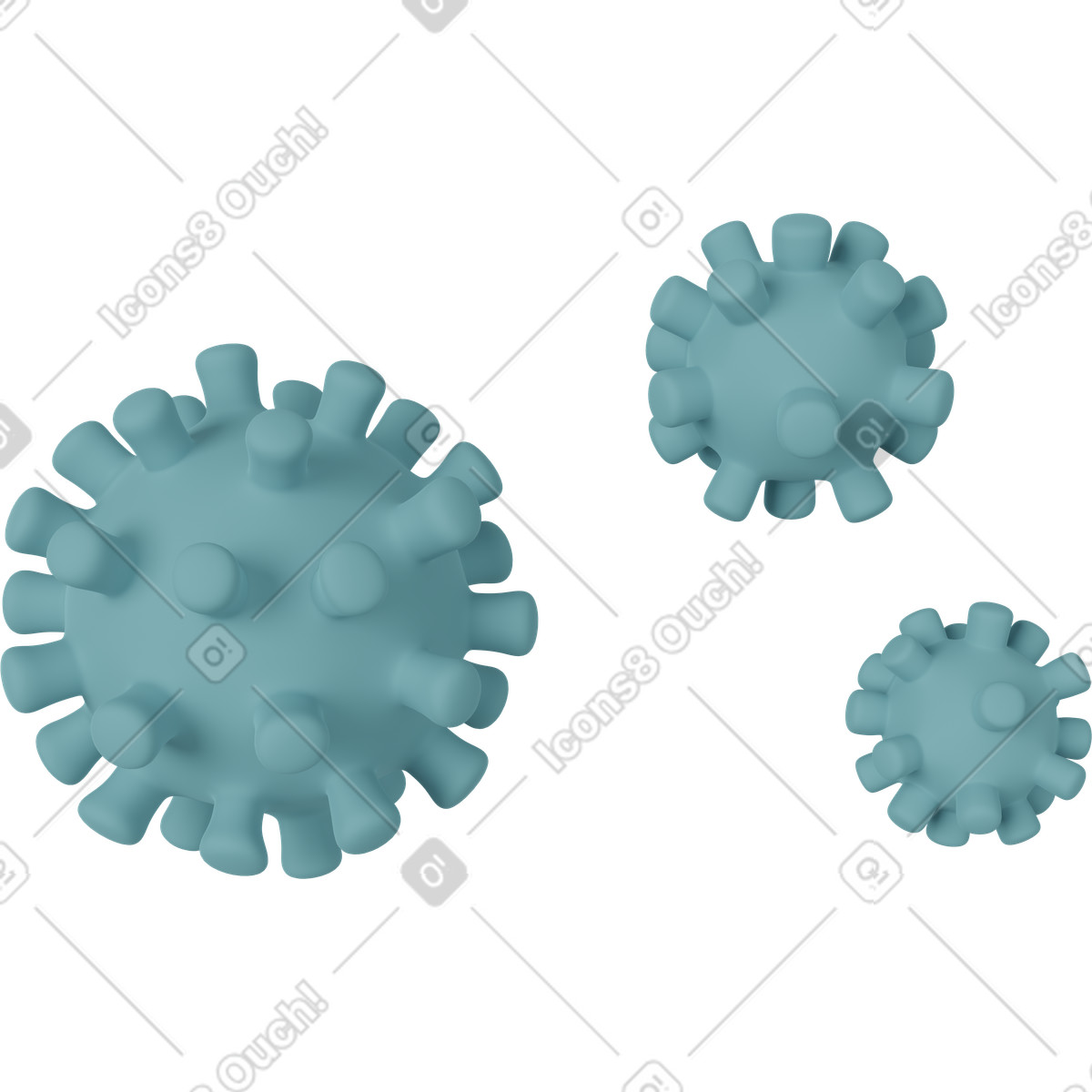 Ilustração de Blue covid virus em no estilo 3D Casual life para baixar em PNG, SVG
