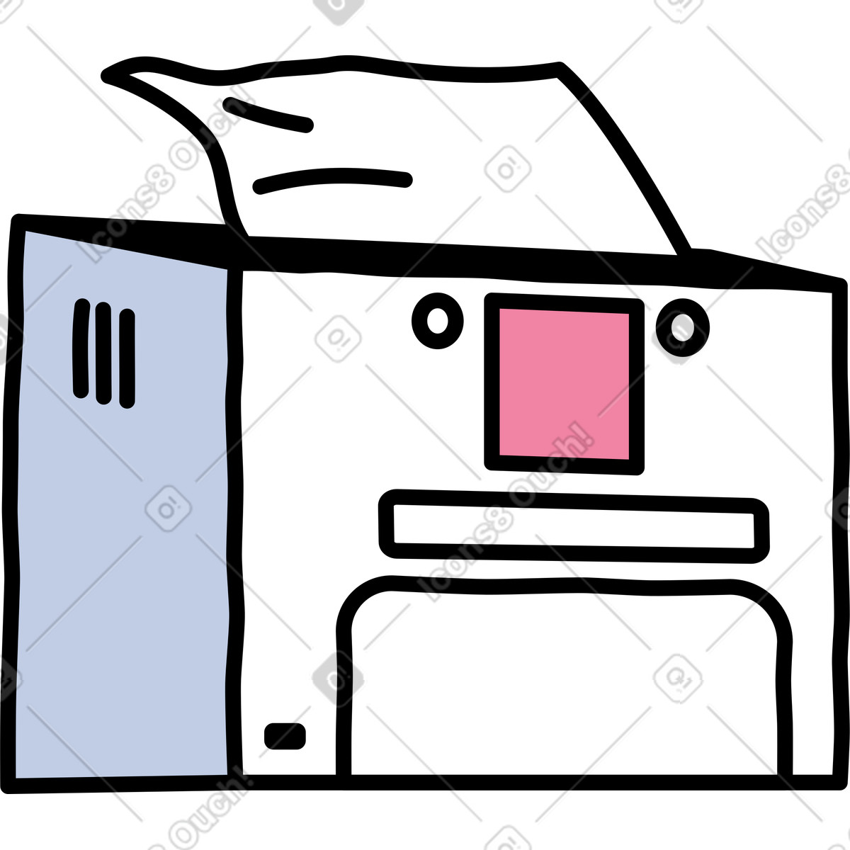 Ilustração de Impressora em no estilo Notes para baixar em PNG, SVG