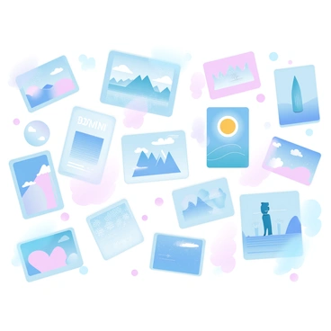 A wall covered with various illustrations created by Pratt students. The illustrations showcase a wide range of styles and subjects, including abstract designs, nature scenes, and urban landscapes. Each piece is framed with different colors and textures, creating a vibrant and eclectic display. Some illustrations feature bold lines and shapes, while others exhibit soft gradients and intricate patterns. The overall composition is dynamic, with a lively energy that reflects the creativity and diversity of the student artists.