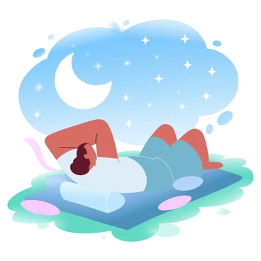 An individual lying on a blanket under the stars, looking up at the night sky with wonder.