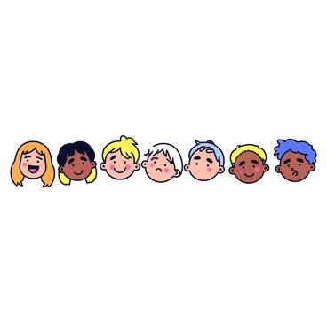 A series of expressive faces displayed in a horizontal line. The left half of each face is rendered in a cartoon style, featuring bold outlines and simplified features. This side showcases a range of emotions, with exaggerated expressions such as happiness, surprise, and sadness. The right half of each face is illustrated in a realistic style, capturing fine details like skin texture, hair strands, and subtle facial expressions. Each face is set against a plain background to emphasize the contrast between the cartoon and realistic styles.