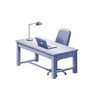 A clean and organized workspace with a sleek desk and a single laptop