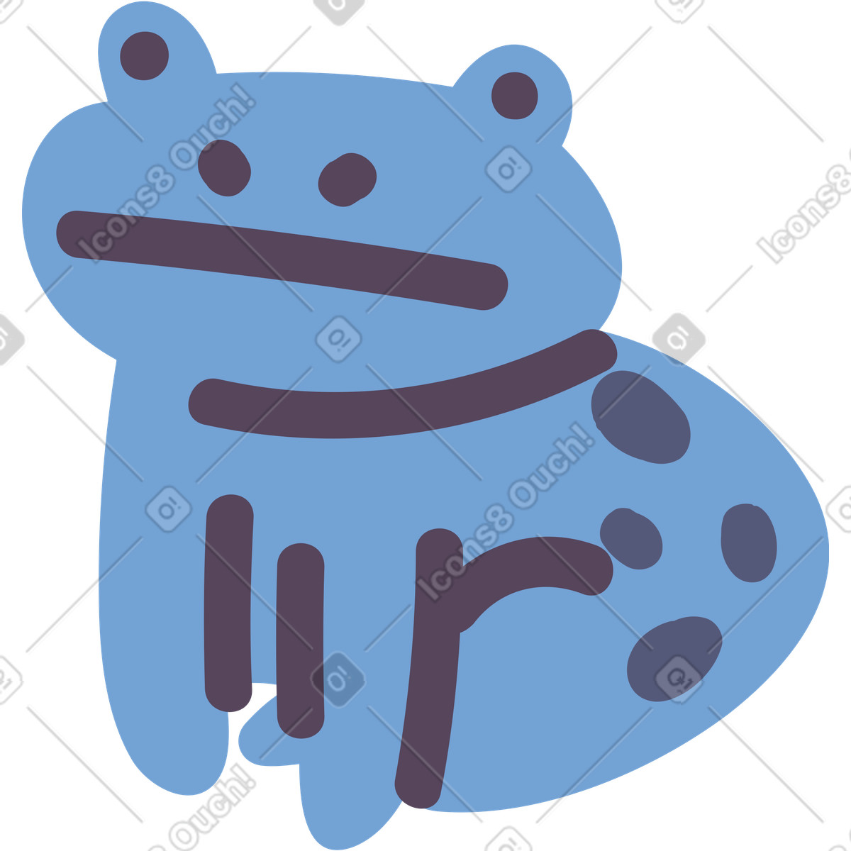 Frosch-Illustration im Pluto-Stil als Download in PNG, SVG