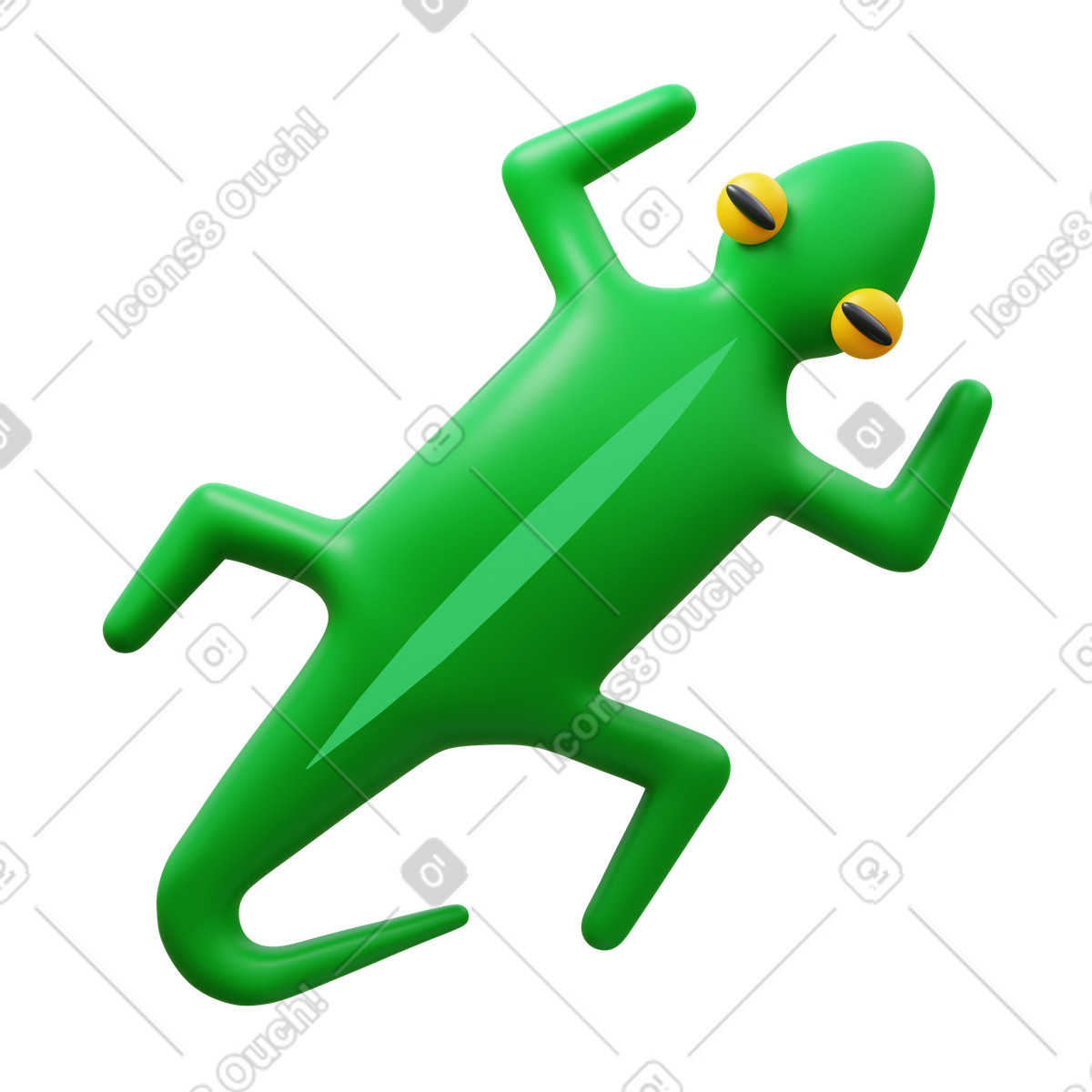 Lizard illustration in 3D Fluency style download in PNG, SVG