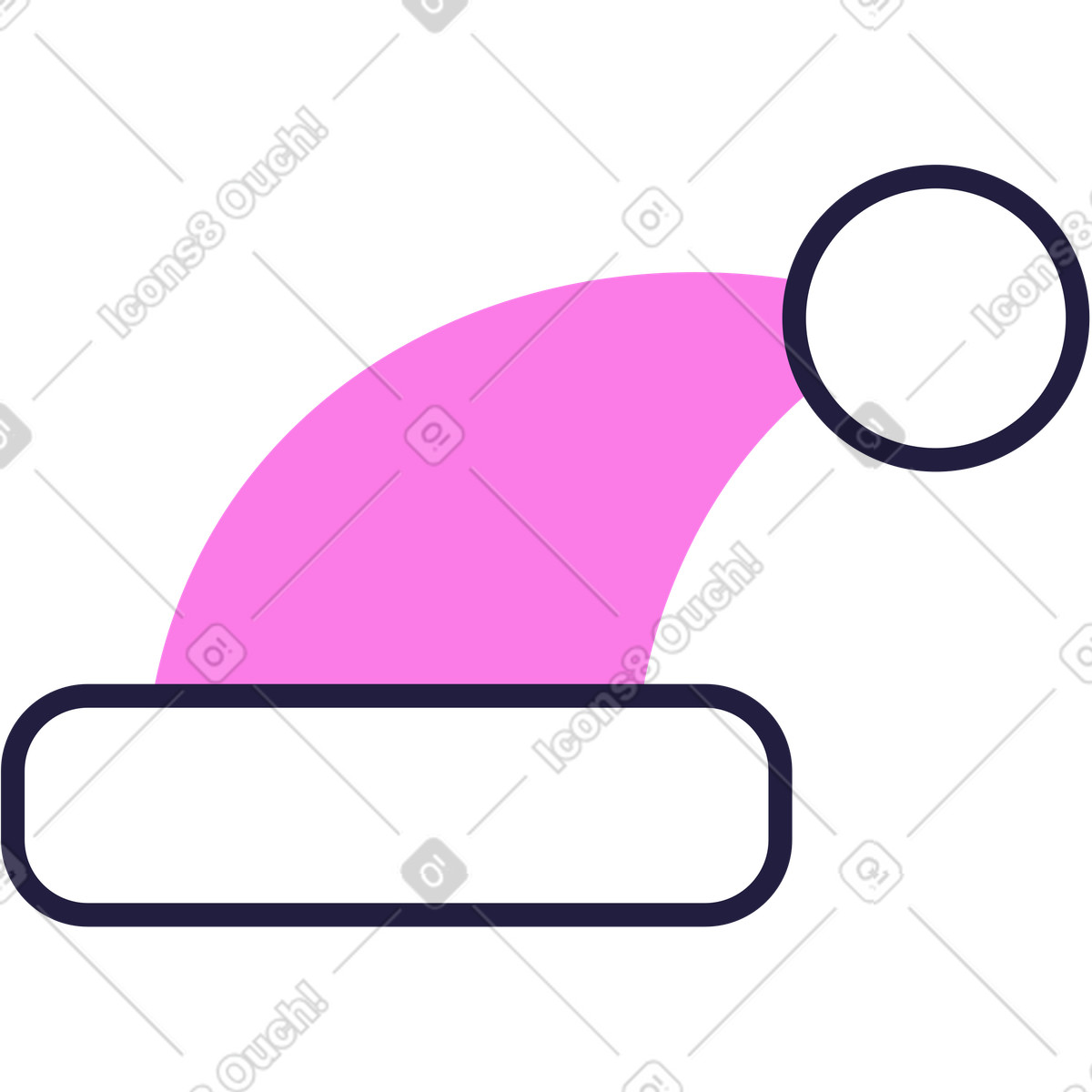 Weihnachtsmütze-Illustration im Mellow-Stil als Download in PNG, SVG