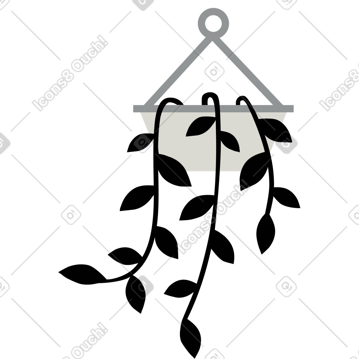 Illustration Jardinières avec liane dans le style Burgundy à télécharger aux formats PNG, SVG