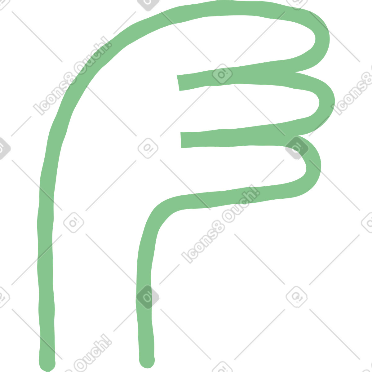 Ilustração de Mão em no estilo Stripy para baixar em PNG, SVG