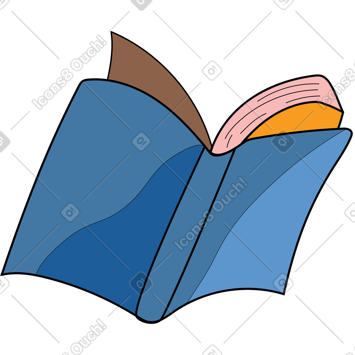 Offenes buch-Illustration im Surr-Stil als Download in PNG, SVG