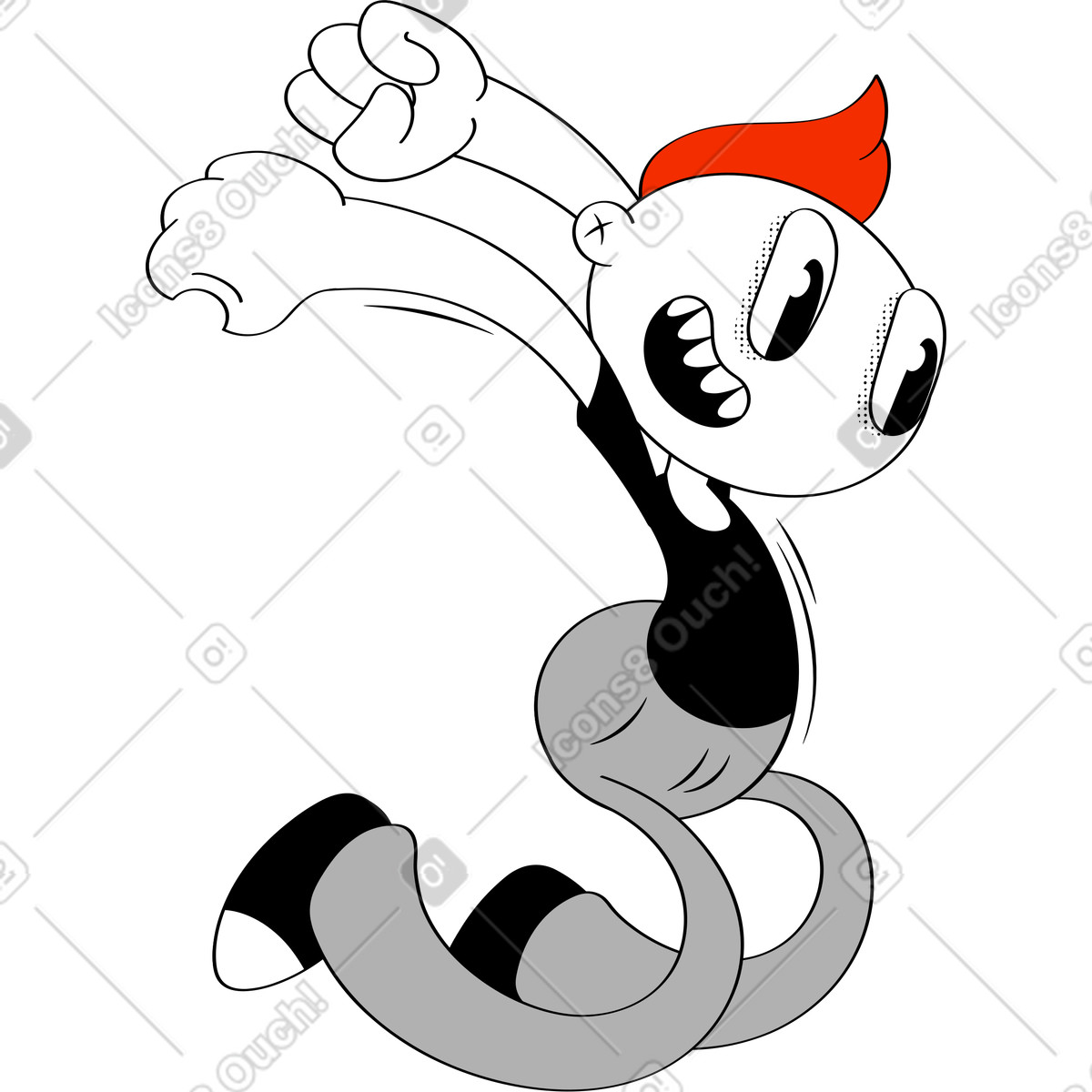 Ilustración Hombre en estilo Looney a descargar en PNG y SVG