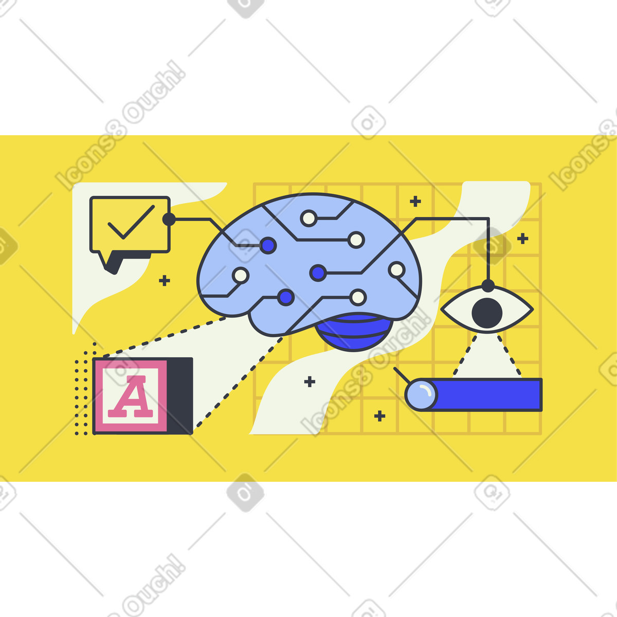 AI education illustration in Abstract style download in PNG, SVG
