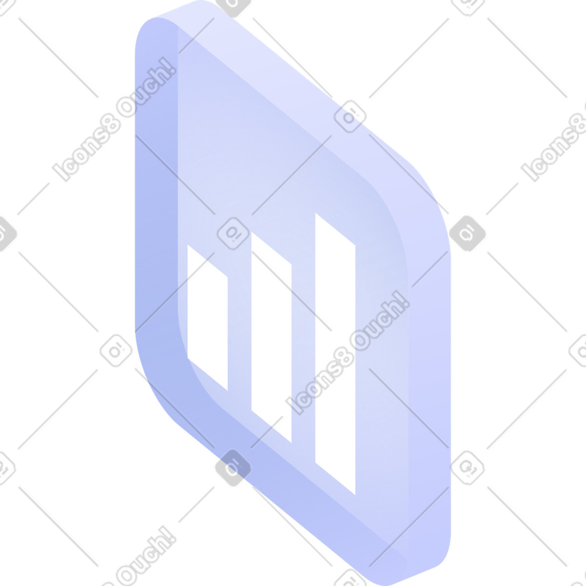 Translucent square with chart illustration in Quantum style download in PNG, SVG