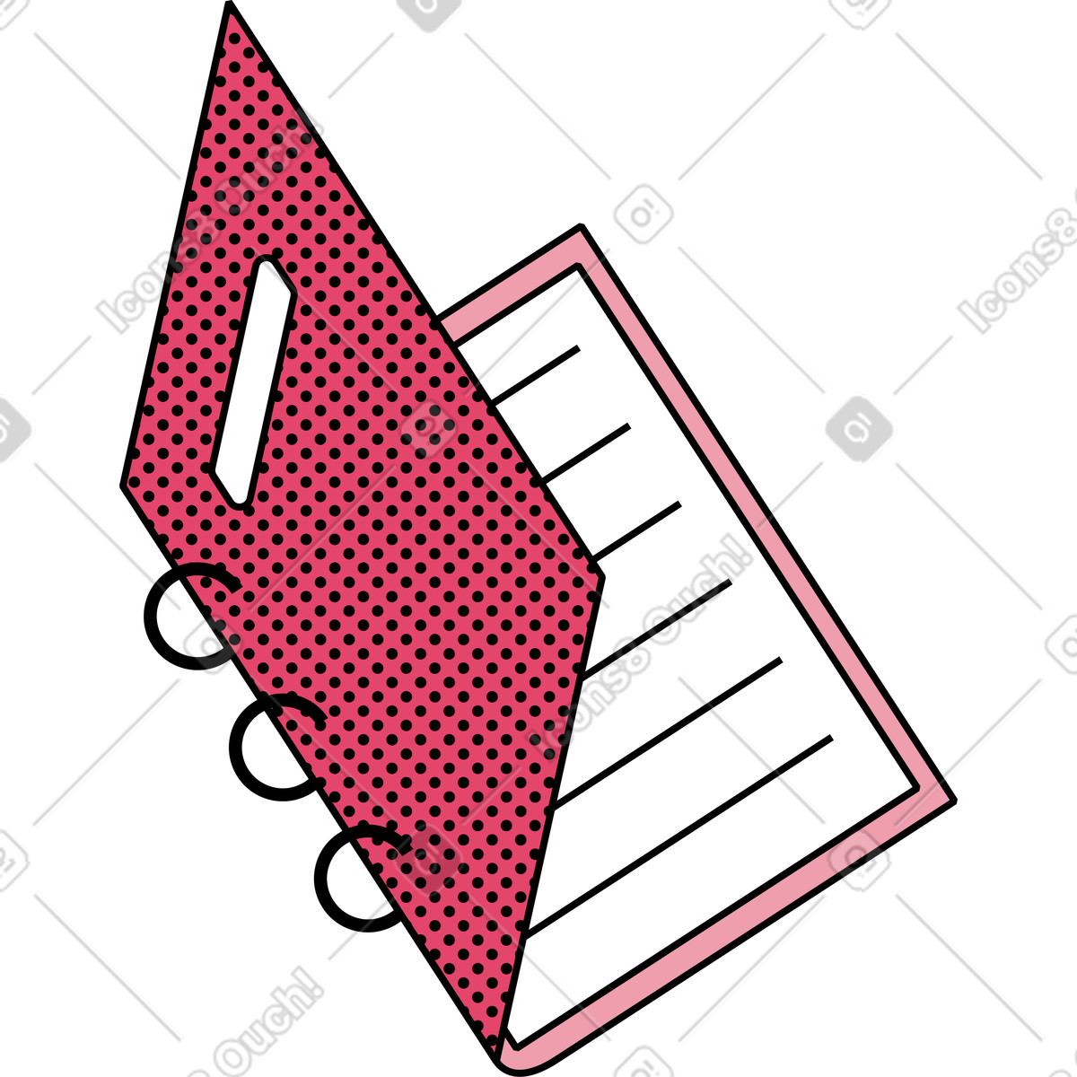 Memphis スタイルの Folder for documents のイラストをPNG、SVG形式でダウンロード