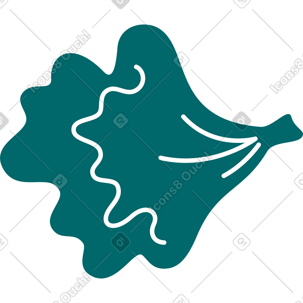 下载 Sammy Line 风格的 一片生菜 插画，支持 PNG、SVG 格式