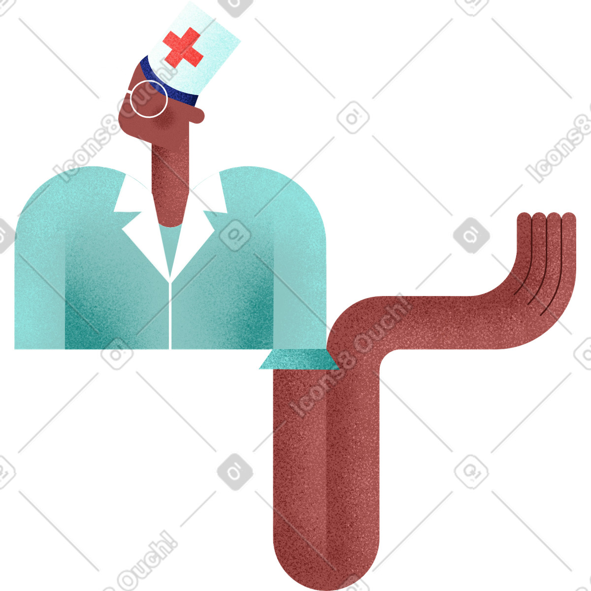 下载 Willowy 风格的 Young girl doctor 插画，支持 PNG、SVG 格式
