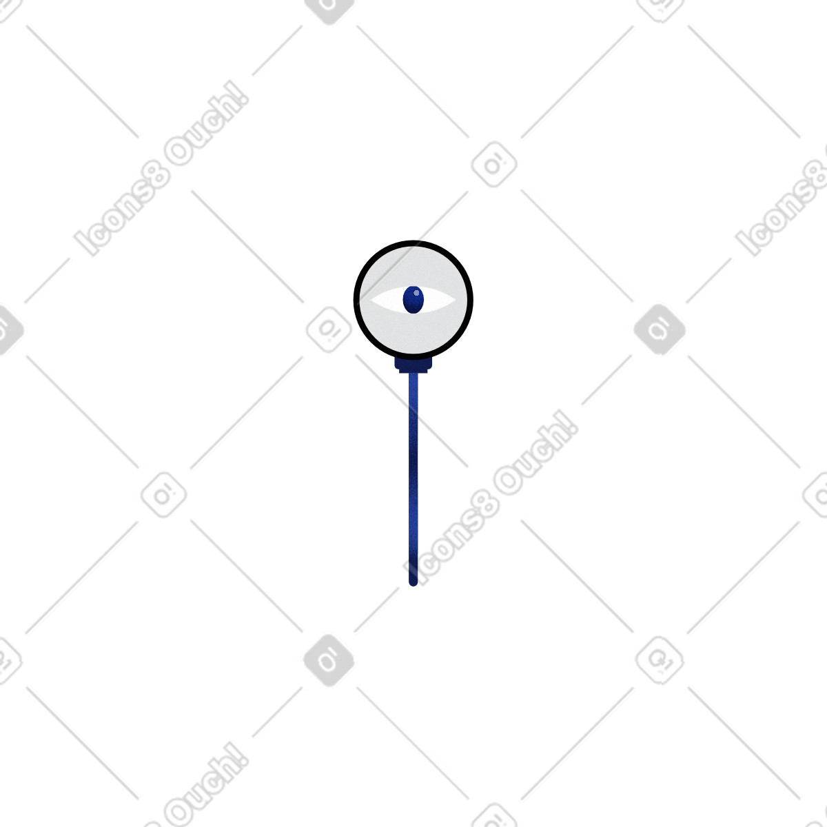 Magnifying glass with an eye-Illustration im Willowy-Stil als Download in PNG, SVG