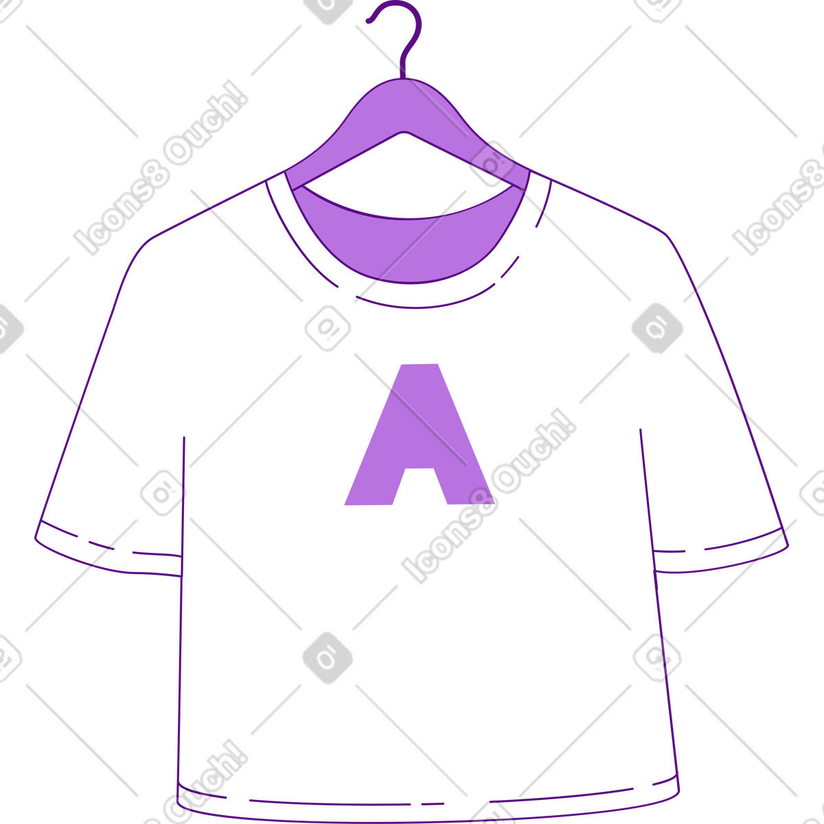 T-shirt on a hanger illustration in Storyline style download in PNG, SVG