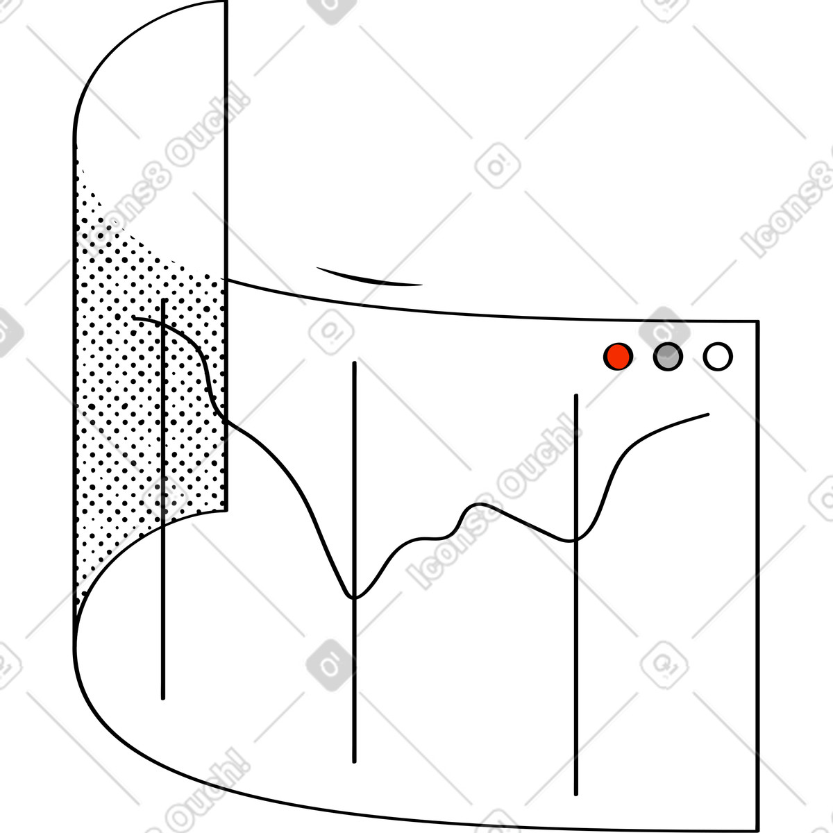 下载 Looney 风格的 Chart on folded browser 插画，支持 PNG、SVG 格式