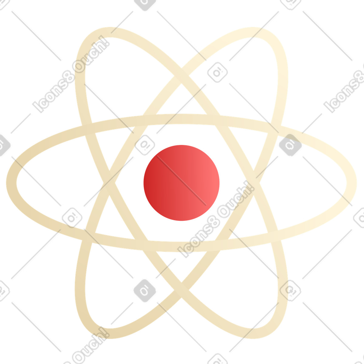 Atom-symbol-Illustration im Silky-Stil als Download in PNG, SVG