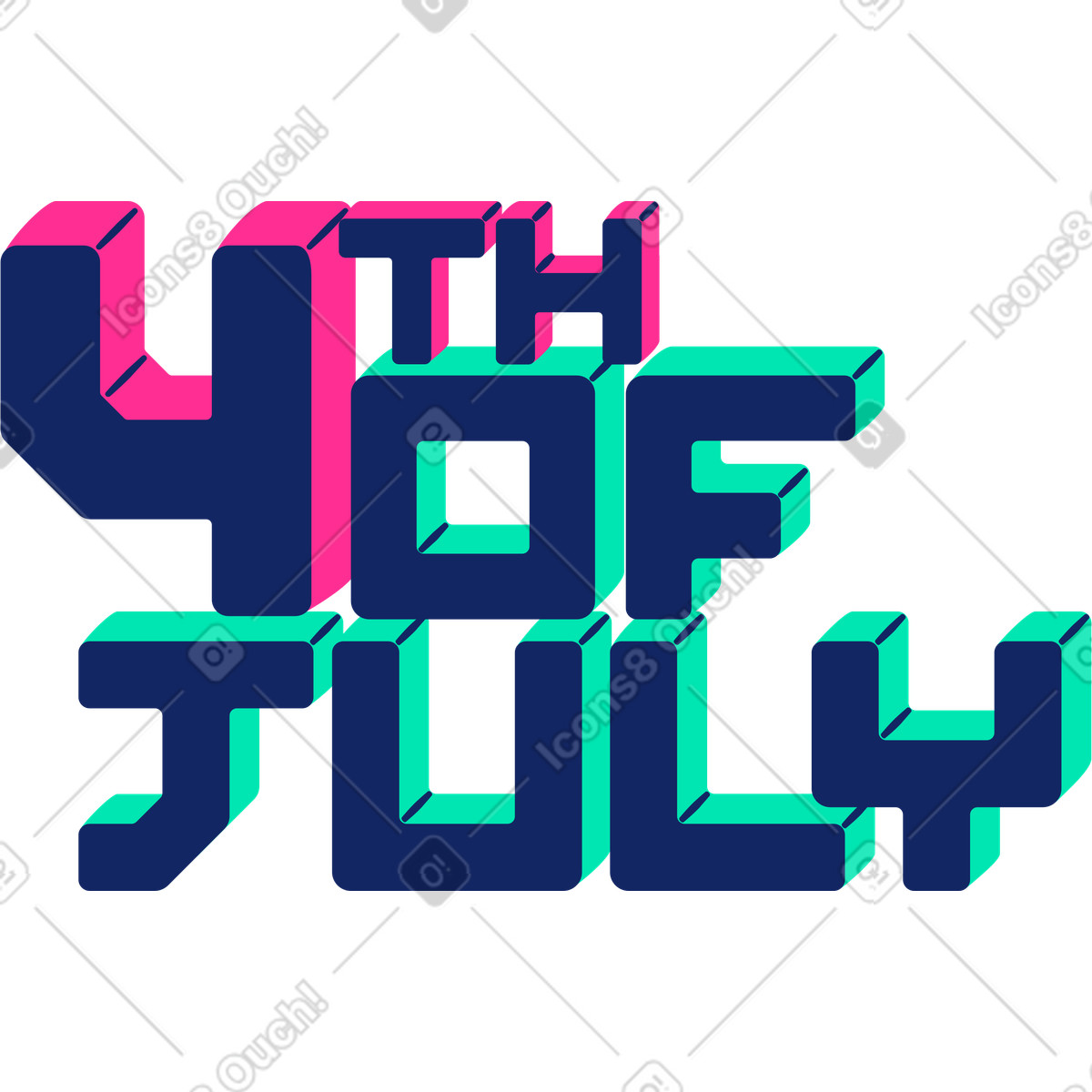 Illustration Le quatre juillet dans style Cyborg à télécharger aux formats PNG, SVG