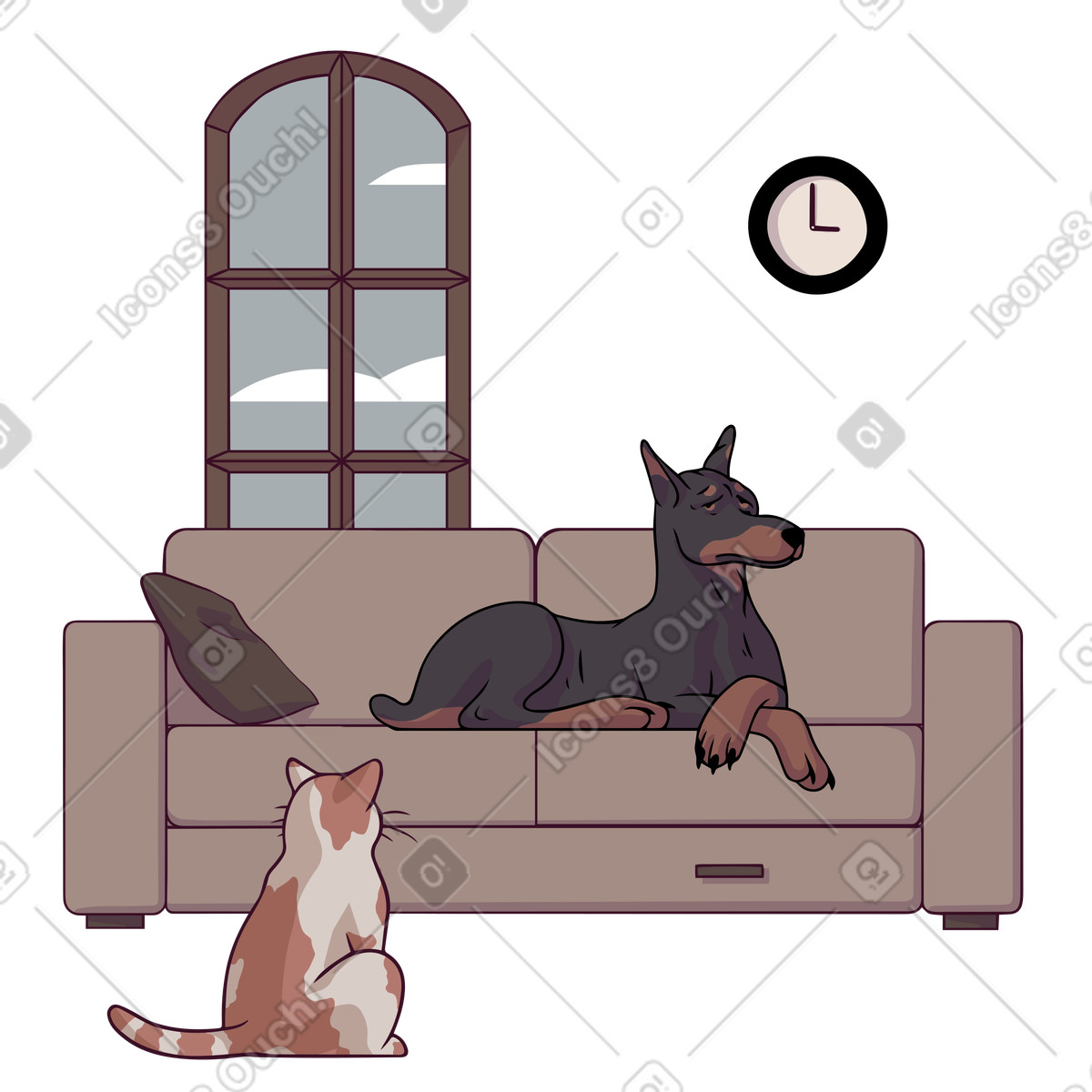 An uninvited guest illustration in Eastwood style download in PNG, SVG