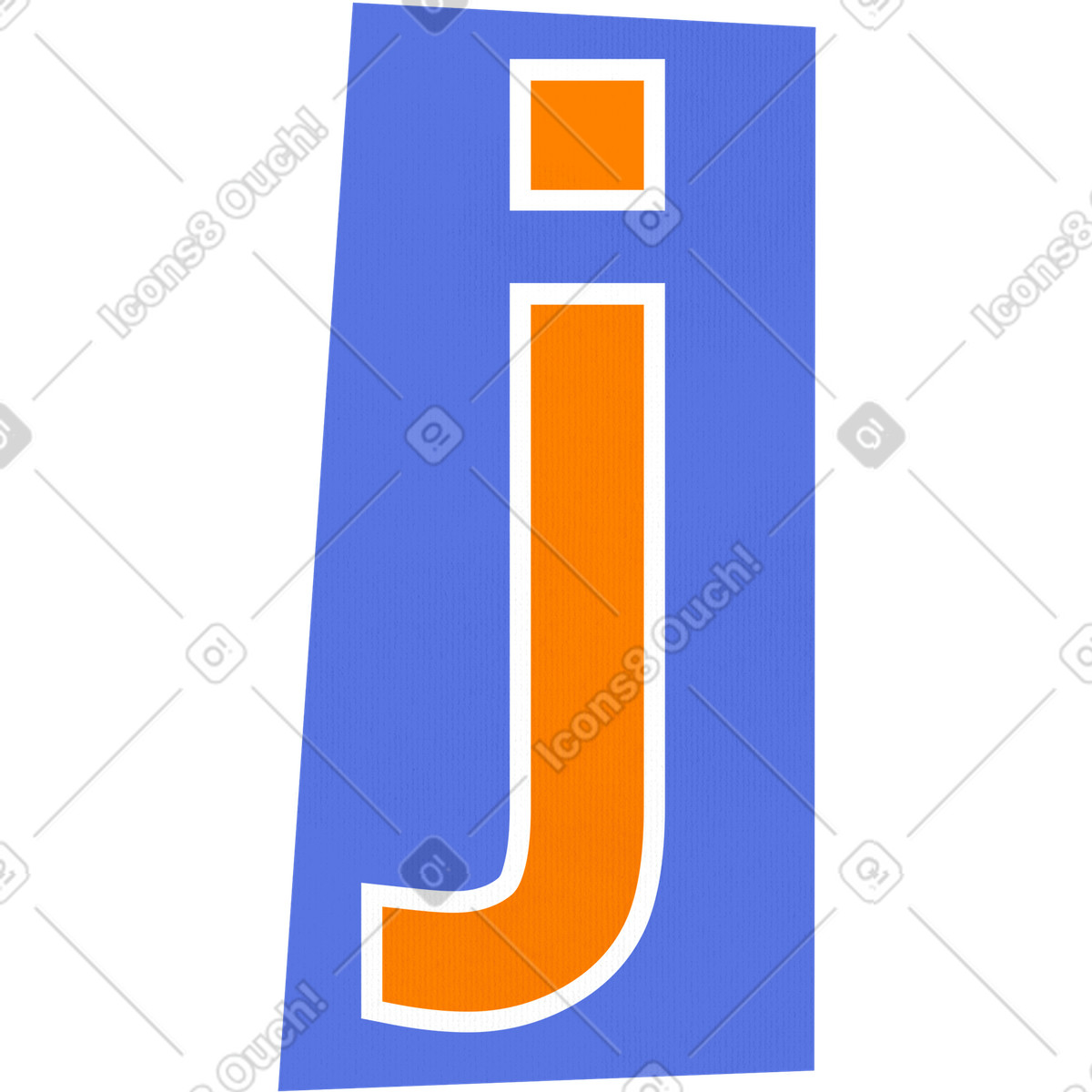 Иллюстрация Collage lowercase letter j в стиле Paper Cut — скачать в форматах PNG, SVG