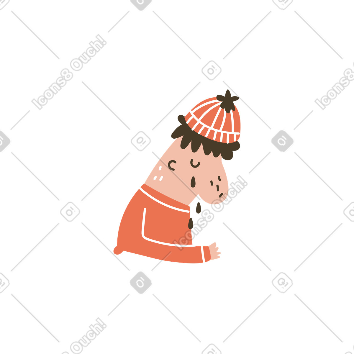 下载 Karlsson 风格的 Frustrated user with tears, Dealing fatal error or setback 插画，支持 PNG、SVG 格式