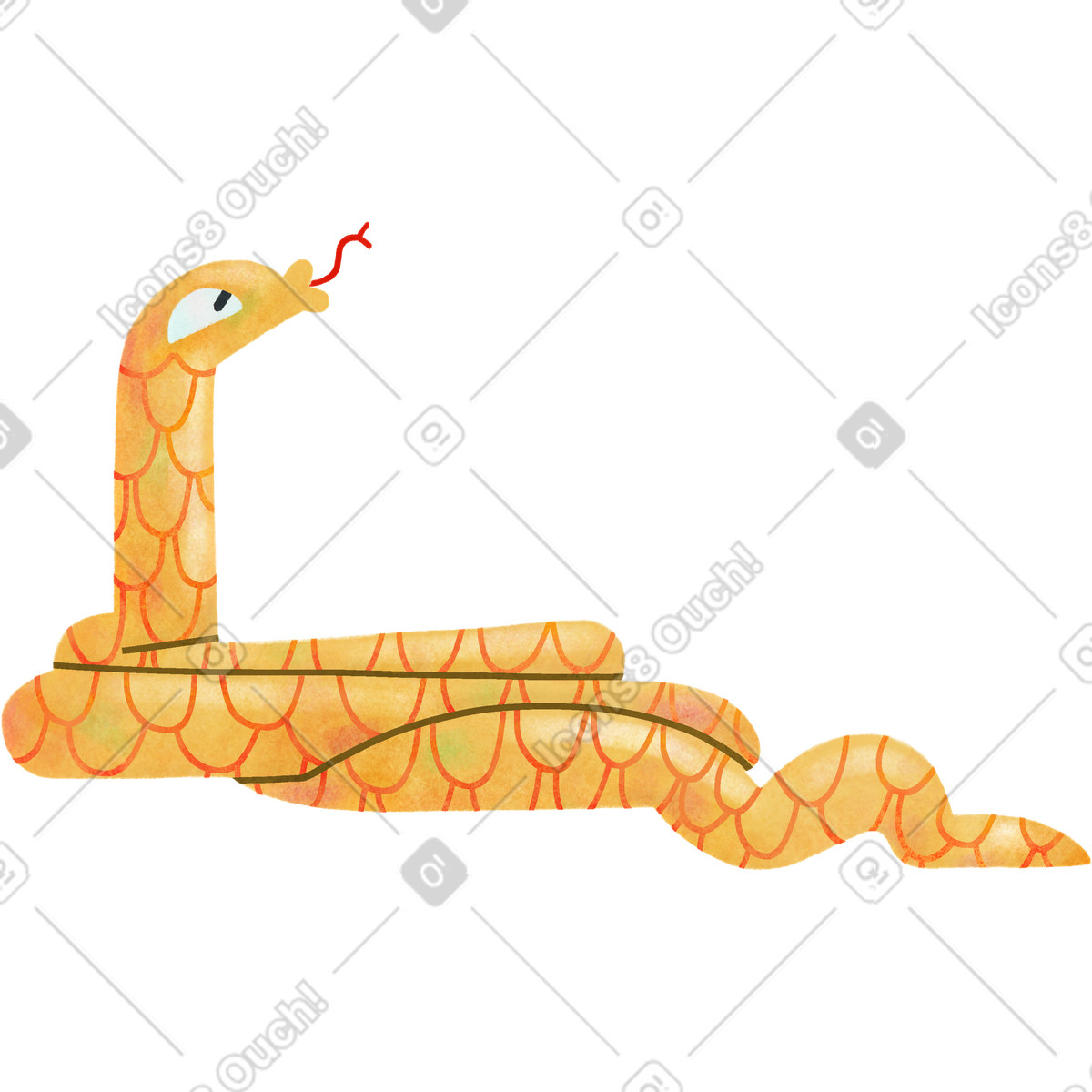 Ilustración Snake en estilo Jungle a descargar en PNG y SVG