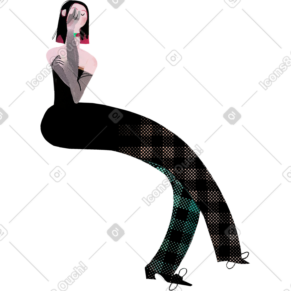 Fabulous スタイルの Sad madame のイラストをPNG、SVG形式でダウンロード