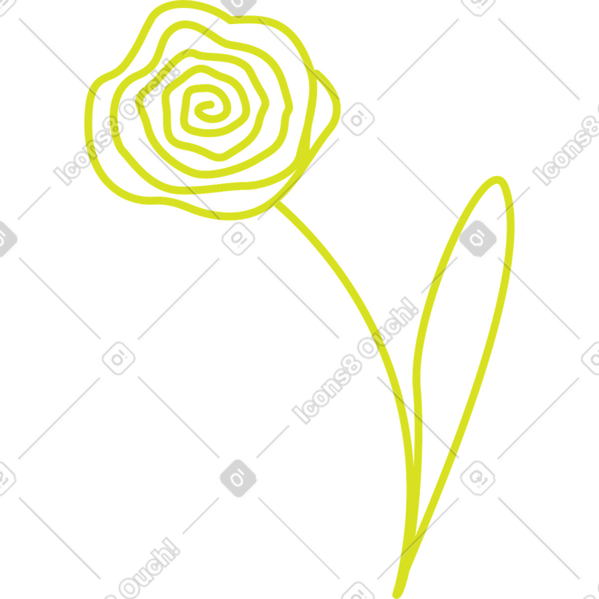 Flower illustration in Clip style download in PNG, SVG