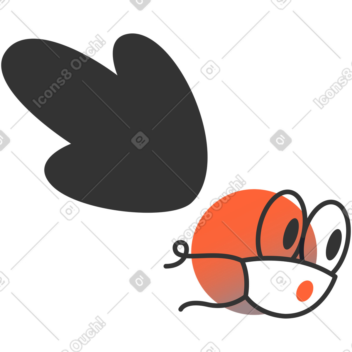 Crayon スタイルの 医療用マスク付きの頭 のイラストをPNG、SVG形式でダウンロード