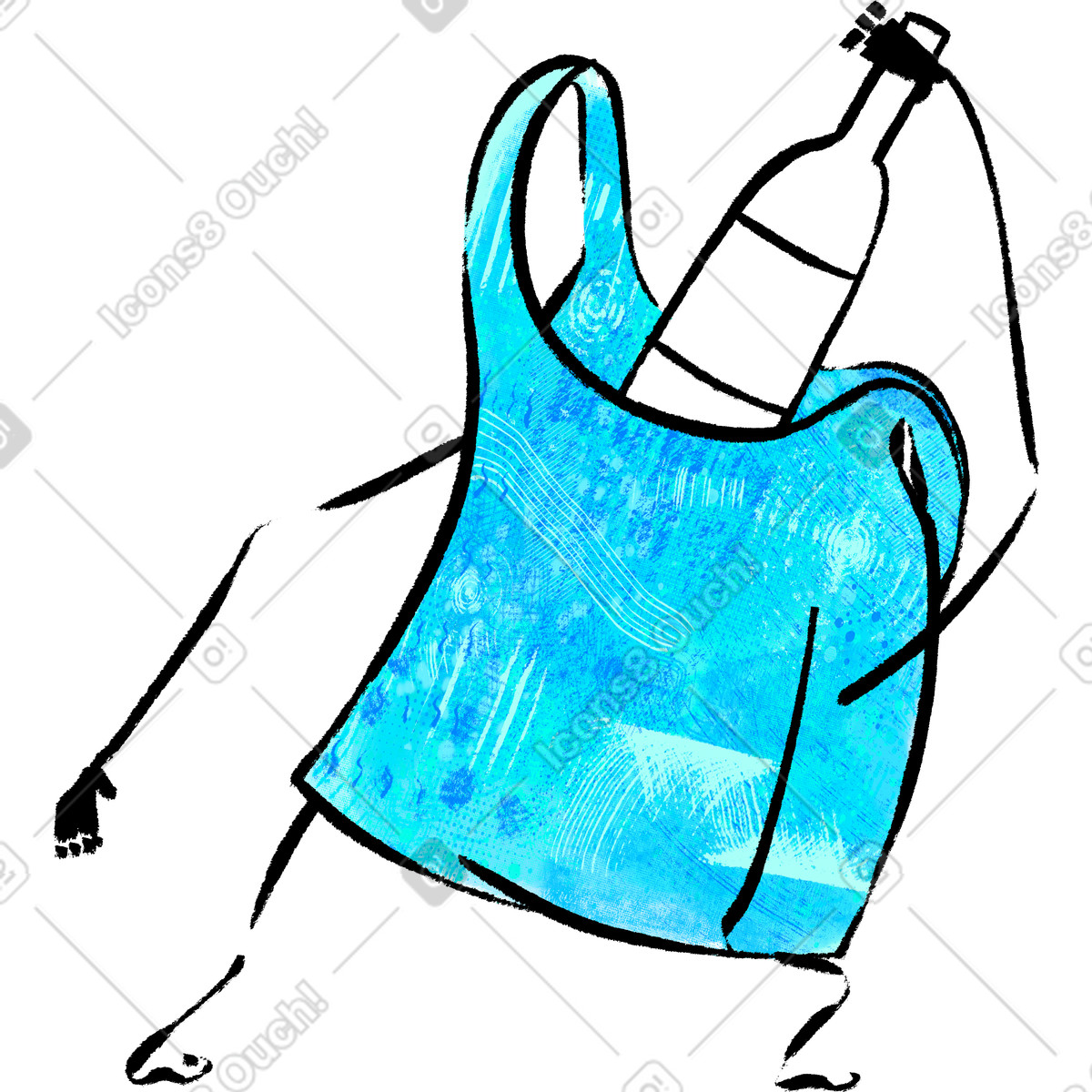 Ilustração de Saco plástico em no estilo Doobry para baixar em PNG, SVG