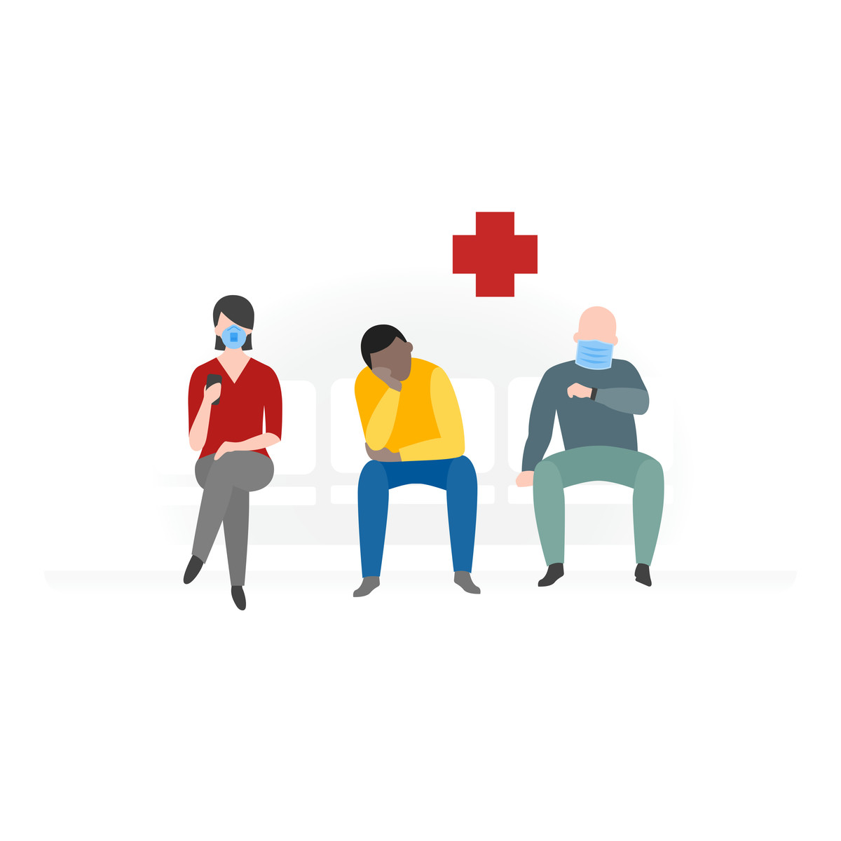 Doctor's visit illustration in Fogg style download in PNG, SVG